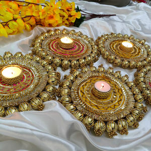 Elegant Intricate Patola Style Rangoli Mat for Diwali <b>Decors</b> Traditional Indian Design for Candle Holders & Wedding Centerpiece - Product Image 4