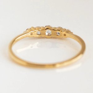 CZ Middle Finger <b>Ring</b> Romantic Gold Plated 925 Sterling <b>Silver</b> Women's Wedding Band Anniversary Party Unique Design Prong - Product Image 3