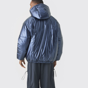 Custom Men's Winter Eco-Friendly Breathable <b>Thick</b> Sherpa <b>Fleece</b> Zip-Up Puffer <b>Jacket</b> with Pockets-OEM Manufacturer - Product Image 2