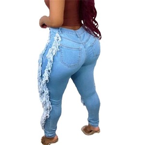 100% coton respirant femmes pantalons 2025 élégant pantalon en détresse Top qualité Slim Fit crayon Denim pantalon - Product Image 3