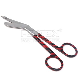 Ciseaux de pansement Lister de couleur de poignée de motif de zèbre rouge 5.5" - Product Image 2