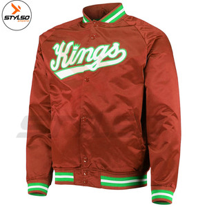 High Quality Winter Custom Casual Leather Bomber Puffer Satin Jacket for Men with Wholesale Price - Product Image 3
