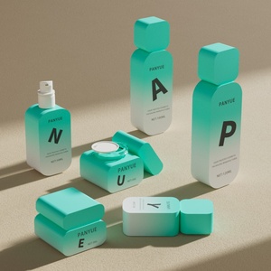 Hiện đại đầy màu sắc Thủy Tinh Phẳng vuông mỹ phẩm chai đặt 30ml 50ml <span class=keywords><strong>100ml</strong></span>/120ml Rỗng bao bì mỹ phẩm - Product Image 3