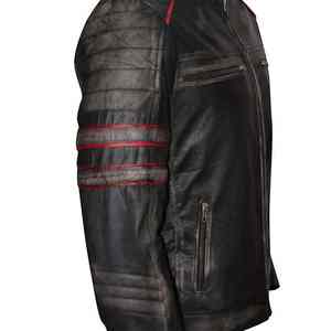 Veste de moto en cuir de vachette véritable pour hommes Fournisseur OEM Vêtements d'extérieur de motard à la mode et protecteurs - Product Image 3