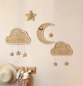 Nueva Opción de decoración de guardería de ratán para habitación de niños, decoración de pared, dormitorio, hecho a mano, OEM, personalizado, Vietman