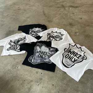 Boxy Crop 100% T-shirt en coton Summer Street Wear T-shirt à col rond à motif solide Tissu éponge - Product Image 5