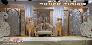 Décor de scène de grand mariage hindou traditionnel décor mariages tamouls idées de décor de scène magnifiques décoration de scène de mariage musulman - Product Image 2