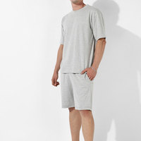 Conjunto de Dos Piezas de Camiseta y Pantalones Cortos Estampados de Secado Rápido de Poliéster/Algodón de Alta Calidad Personalizados, Ropa Casual de Primavera para Hombre