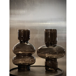 Vase en verre fumé moderne en gros, élégant centre de table décoratif pour le salon - Product Image 5