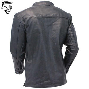 Camisa Casual de Cuero Genuino para Hombre, Tendencia Oversize, Cuello Camisero, Cierre de Botones, Corte Regular, Resistente al Viento, Transpirable, Estilo Urbano - Product Image 2