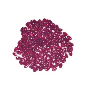 พลอยอัญมณีหลวมทับทิมอุ่นสีชมพูแดง3X5มม. สำหรับทำเครื่องประดับ - Product Image 1