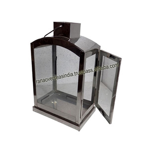 Linternas de velas de acero inoxidable superventas con vidrio transparente para centros de mesa de restaurante a precio asequible - Product Image 6