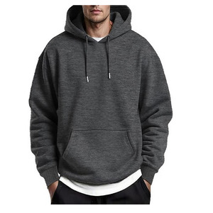 Sweat-shirt à capuche pour homme en tissu tricoté à manches longues, impression de logo personnalisée, respirant, écologique, polyester/coton - Product Image 3