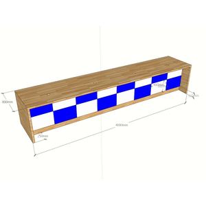 Durable 400x80x75cm <b>Reception</b> <b>Counter</b> for English Language Center BLT68003 Rubber Wood for Hotel and Beauty Salon Made of MDF - Product Image 1