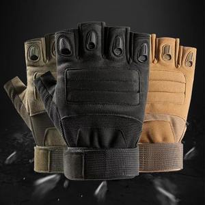 Demi-doigt course cyclisme équipement de protection Motocross sport gants à écran tactile en cuir - Product Image 2