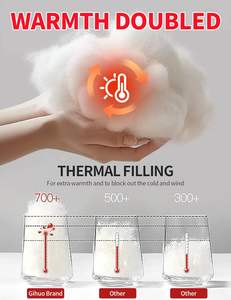 Chaqueta acolchada recortada de invierno para hombre, abrigo corto de poliéster acolchado cálido con cuello levantado y tela de lona para mujer - Product Image 2