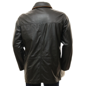 <b>Men</b> <b>Leather</b> <b>Long</b> <b>Coat</b> Jacket Premium Genuine <b>Leather</b> Outerwear Classic Style Casual Fashion OEM ODM Custom Manufacturer Supplier - Product Image 3