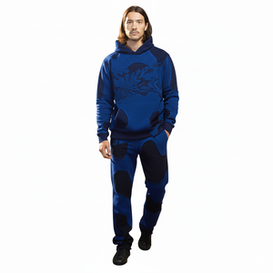 Sweat à capuche pour homme d'hiver, vintage, poids lourd, 100% coton, molleton mélangé, broderie 3D, poche, respirant, personnalisable, transfert thermique - Product Image 3