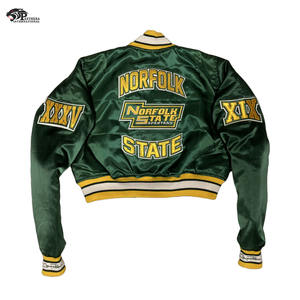 Veste de baseball en satin personnalisée pour hommes et femmes, col montant avec logo brodé pour l'hiver - Product Image 4