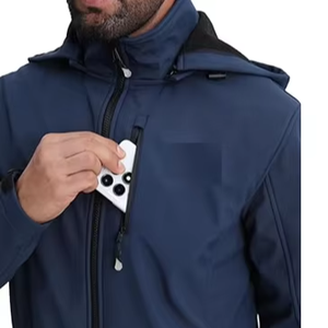 Veste Softshell à Capuche pour Homme Imperméable Doublée en Polaire Veste de Pluie Légère Coupe-Vent Manteau d'Hiver Randonnée en Plein Air - Product Image 5