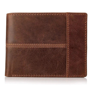 Portefeuille en cuir véritable pour hommes Cuir aniline de vache brillant-Portefeuille en cuir de haute qualité avec logo personnalisé - Product Image 1