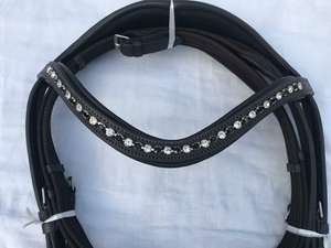 Brida de cuero con banda de nariz patentada y pieza de cabeza de forma anatómica - Product Image 2