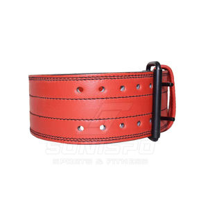 เข็มขัดยกน้ำหนักออกกำลังกายหนังวัวใช้ได้ทั้งชายและหญิงสวมใส่สบายพร้อมโซ่เหล็กสองเส้นปรับแต่งโลโก้ได้ - Product Image 1