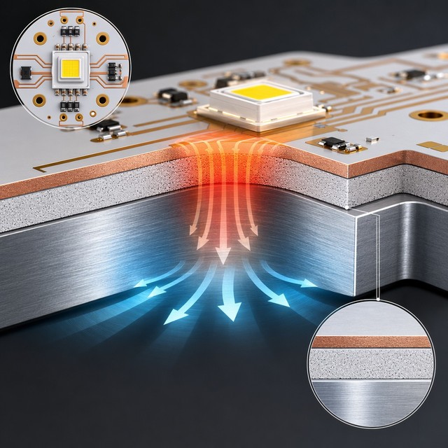 Custom MCPCB Aluminum PCB Board Fabrication Service LED Lighting Heat Dissipation High Power Light Module