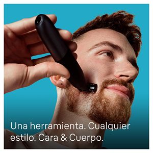 Rasoir électrique noir pour hommes, tondeuse à barbe et cheveux, rasoir corporel avec fonction FA - Product Image 6