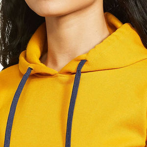 Sudadera con capucha de manga larga con logotipo personalizado de alta calidad para mujer, sudaderas con capucha informales de algodón transpirable para mujer, OEM transpirable - Product Image 5