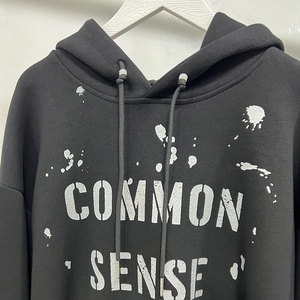 Sweat à capuche surdimensionné en coton 100% avec logo imprimé à l'écran vintage, lavé à l'acide personnalisé, brodé, avec fermeture éclair Ninja masqué - Product Image 2