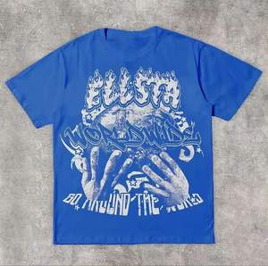 Grande taille conception personnalisée hommes été hauts à manches courtes couleur inversée vieux bord usé lavé longue longueur t-shirt - Product Image 5