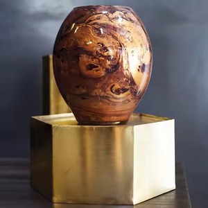 Jarrón de oro normal simple, centro de mesa elegante, soporte de flores decorativo, perfecto para una decoración mínima del hogar y la Oficina de la India - Product Image 5