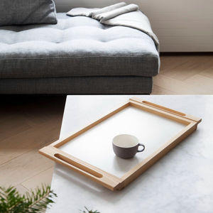 Plateau en bois Offre Spéciale en gros fait à la main en bois naturel servant le petit déjeuner plateau en bois pour le dîner et le service du thé et du café - Product Image 2