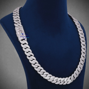 Conception personnalisée spéciale de haute qualité en or blanc 14KT, chaîne de diamants cultivés en laboratoire, certifiée VVS Clarté IGI - Product Image 2