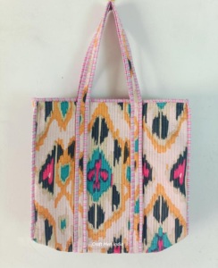 Bolso de mano de algodón acolchado Floral personalizado para mujer, almacenamiento cosido a la moda, artículos de tocador de viaje, regalo promocional - Product Image 4