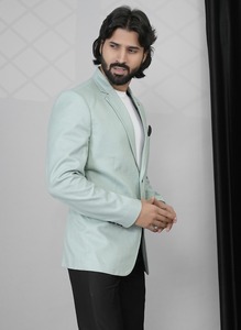 เสื้อเบลเซอร์สีเขียวทะเลสำหรับผู้ชาย ผลิตจากโรงงานโดยตรง รับสั่งทำตามแบบ สำหรับงานแต่งงาน งานเลี้ยง และการใช้งานในงานมืออาชีพ มีจำหน่ายสำหรับการส่งออก - Product Image 2