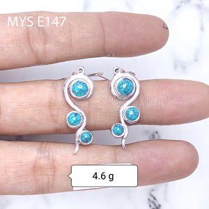 แหวนพลอยสีเขียวขุ่นเครื่องประดับเงินสเตอร์ลิงเครื่องประดับเงินสเตอร์ลิง - Product Image 1