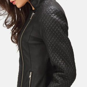 Veste en cuir décontractée pour femmes, style tendance, logo personnalisé, qualité supérieure, style streetwear, vestes en cuir pour femmes - Product Image 3