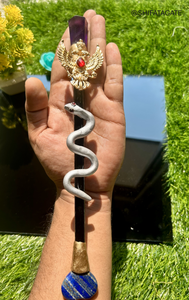 Hermosa amatista punto lapislázuli corazón cristal varita mágica Gol Egal serpiente Reiki curación varita Ángel estilo Feng Shui Pilar - Product Image 2