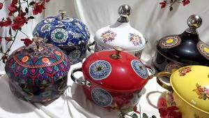 Casseroles de service alimentaire en acier inoxydable incrusté de chauffe-plats Belle Gulf Round Steel avec couvercle - Product Image 6