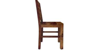 Juego de 2 sillas de comedor modernas de madera maciza sin cojín acabado miel para cocina y comedor - Product Image 4