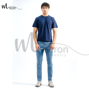 กางเกงยีนส์เดนิมทรงตรงเอวกลางสำหรับผู้ชาย ดีไซน์ใหม่ทันสมัย ระบายอากาศได้ดี  ผู้ผลิตที่ดีที่สุด เหมาะสำหรับวัยรุ่น สวมใส่สบาย - Product Image 3