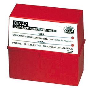 Boîte d'indexation de cartes DIN A7 en polystyrène rouge HAN 12,1 x 10,1 x 7,4 cm, capacité de 300 cartes, porte-notes - Product Image 2