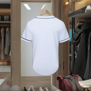 Uniformes de sport boutonnés à manches courtes pour hommes Maillot de baseball vierge lourd de 140 grammes Motifs de logos personnalisés - Product Image 2