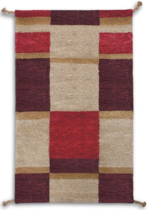 Venta al por mayor tradicional Handloom Gabbeh alfombras de algodón Jacquard Loop pila mediana alfombras de color sólido tejido plano ecológico - Product Image 5