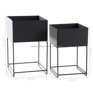 Caja de almacenamiento de maceta de hierro, soporte de metal negro para maceta, maceta de hierro para interior, sala de estar, soporte para planta - Product Image 4
