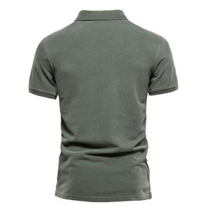 2025 nuevo estilo de tela de algodón transpirable polos para hombres al por mayor ropa informal elegante manga corta polos para adultos - Product Image 3
