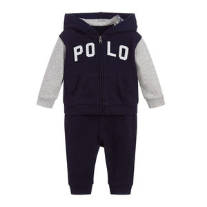 Alta calidad invierno 100% poliéster polar Streetwear con capucha transpirable adulto deporte ropa conjunto con logotipo frontal - Product Image 3