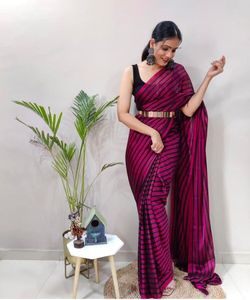 Nouvelle tenue de saree brodée tendance avec chemisier lourd à séquence de cordon unique sur tissu en filet d'organza pour les mariages - Product Image 2